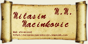 Milašin Mačinković vizit kartica